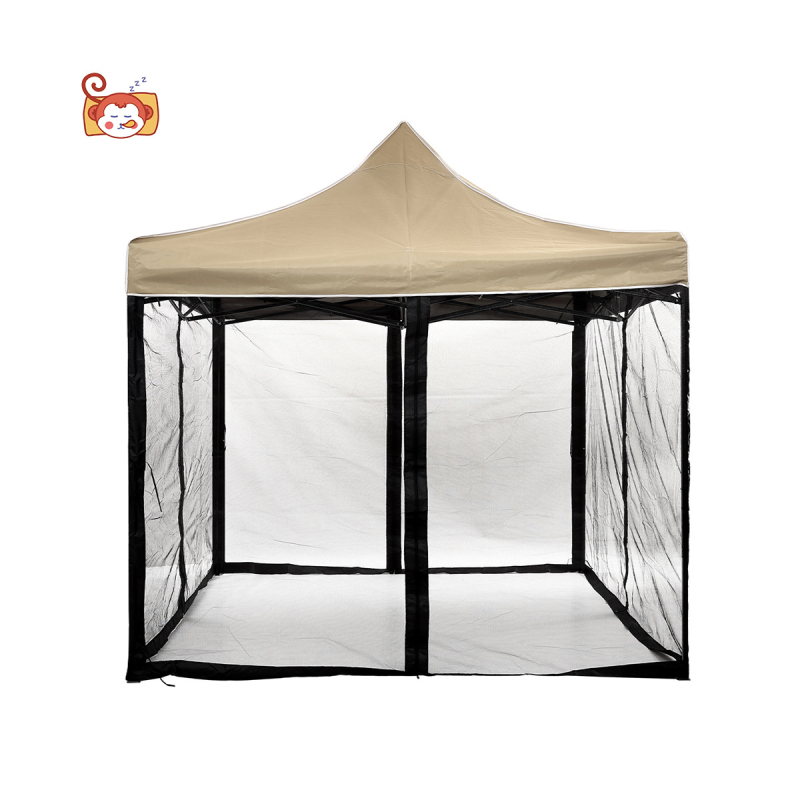 Градинска мрежа против комари с четири врати, стоманена рамка, дворцов стил, полиестерна мрежа