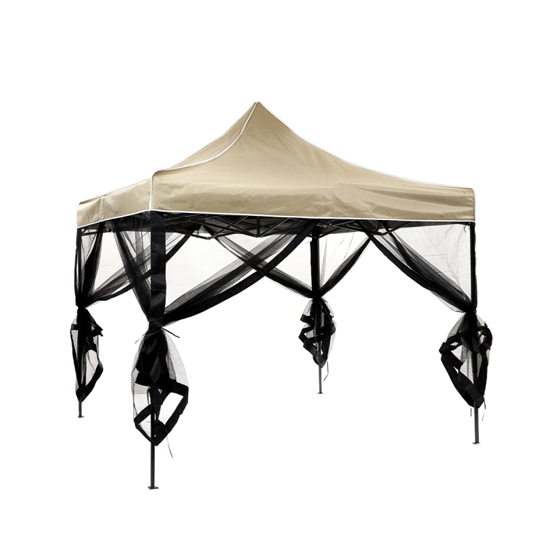 Градинска мрежа против комари с четири врати, стоманена рамка, дворцов стил, полиестерна мрежа