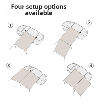 WILDWANDER Automašīnas sānu nojume – Oxford audums ar vinila pārklājumu, 3000 mm ūdensizturība, SUV sānu telts saules un lietus aizsardzībai, ārējai patvērumam