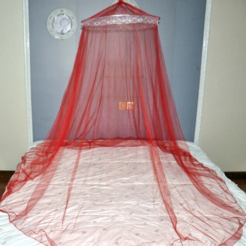 Мрежа против комари за легло куполна, висяща – полиестер; рамка: стомана/желязна тел; персонализирана обработка: да; монтаж: за монтиране