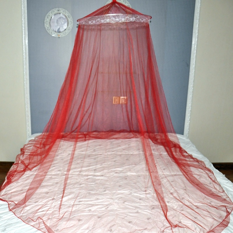 Мрежа против комари за легло куполна, висяща – полиестер; рамка: стомана/желязна тел; персонализирана обработка: да; монтаж: за монтиране