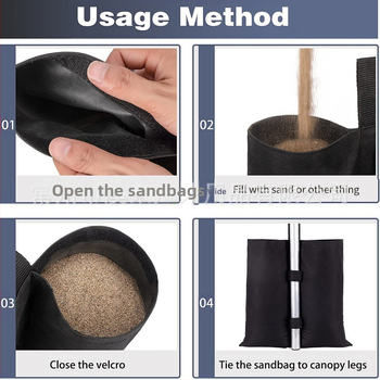 Ārējā teltij smilšu soma, Oxford audums, ūdensizturīgs un pretvēja, paplašināšanas dizains, iepakots PE somā