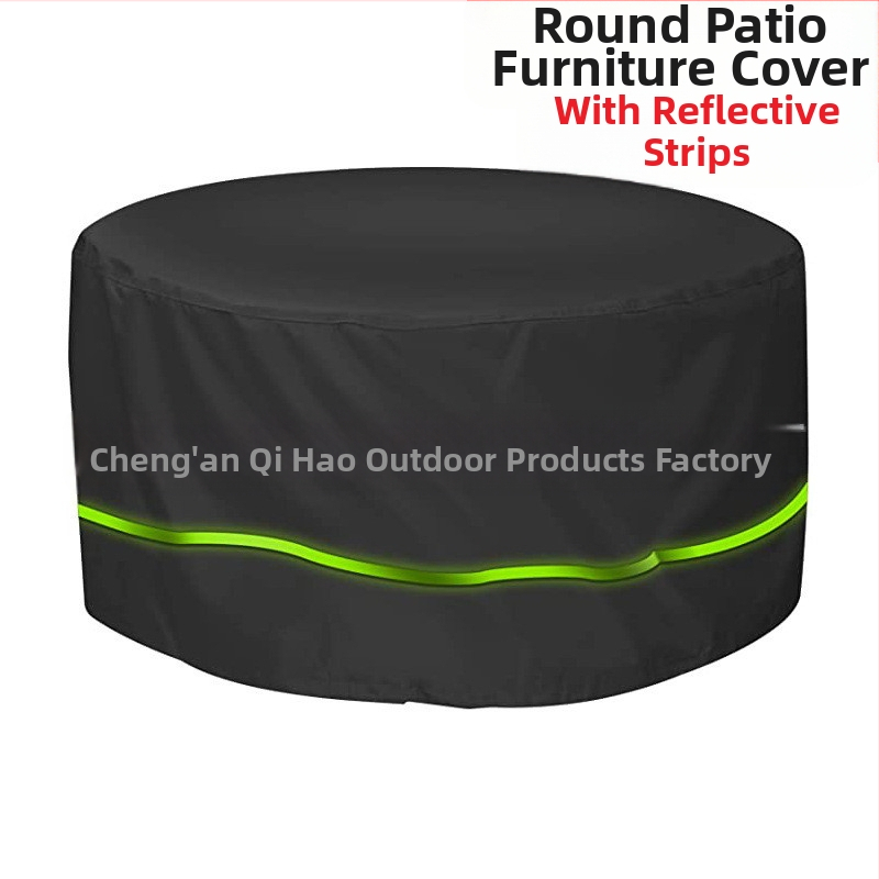 Apaļā ārējā mēbeļu pārvalka ar atstarojošu joslu, no Oxford auduma 210D/420D, piemērots apaļiem galdiem un krēsliem