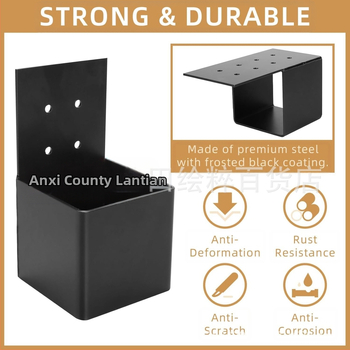 Pergola korlát tartó csatlakozó — galvanizált acélból, modell BB-56, alkalmas pavilonhoz, rattan kerethez és fedett terasz korlátjához, modern minimalista stílus, porfesték bevonat.