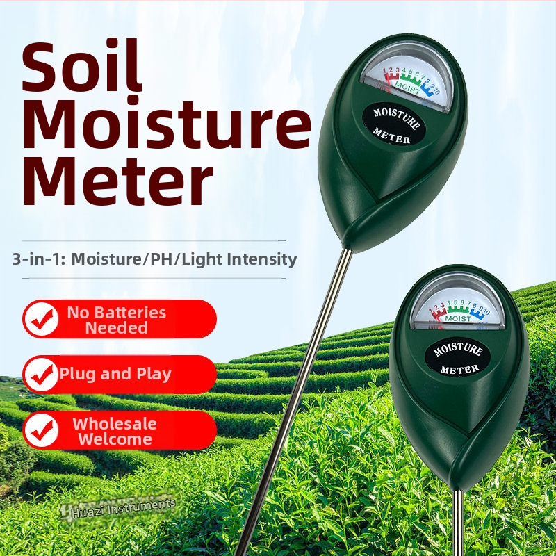 Augsnes mitruma mērītājs ar vienu adatu, apaļa galva, pārnēsājams dārza instruments (profesionālais)