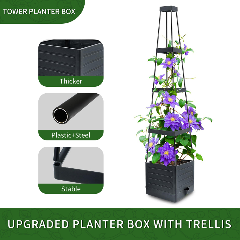 Ornamente decorative de grădină — construcție metalică și din plastic pentru plantare