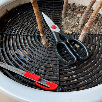 Πλαστικό προστατευτικό πλέγμα χώματος γλαστρών — προσαρμόζεται στο μέγεθος, προστατεύει το χώμα από γάτες και παιδιά