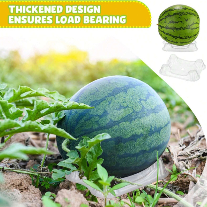 Dinnye tartó átlátszó műanyag tálcával a kerthez