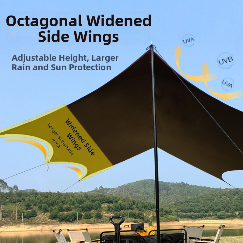 Навесна палатка за къмпинг с Oxford плат, форма пеперуда (водоустойчивост 3000 мм)