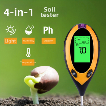 Τεστ εδάφους τεσσάρων λειτουργιών με υγρασία, pH, αισθητήρα θρεπτικών και θερμόμετρο; για κηπουρική και φύτευση; βάρος 115 g