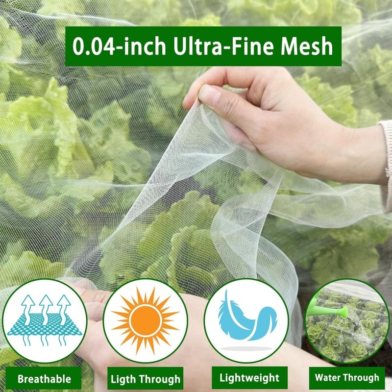 Lauko sodo šiltnamio kirtomas tinklas – apsauga nuo kenkėjų ir paukščių; Medžiaga: HDPE/Polietilenas; Oka: 60; Pluošto skersmuo: 10; Tarnavimo laikas: 5 metai; Prekė: Dream Voyage