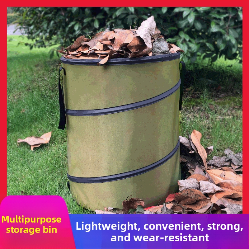 Външен открит кош за отпадъци, кръгъл, без капак, за домашна употреба, преносим градински контейнер за отпадъци.
