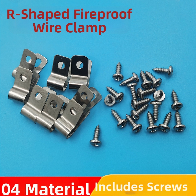 On Force 304 неръждаема стомана R-тип държач за жици за заземяване и огнеупорни кабели, управление на кабелите, с един тръбен монтаж, обхват 3–20