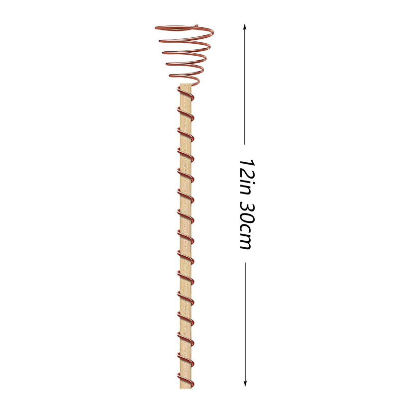 Електрическо колче за растения с медна навивка и дървен корпус – опора за растения