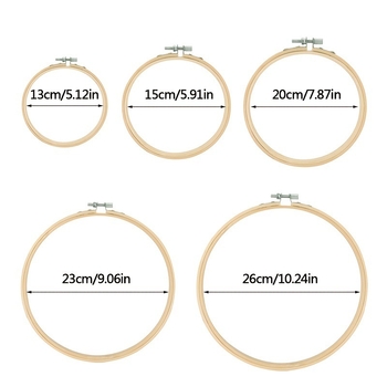 Регулируема бамбукова халка за кръстат бод, екологична DIY рамка, 18CT комплект