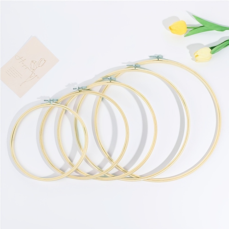 Регулируема бамбукова халка за кръстат бод, екологична DIY рамка, 18CT комплект