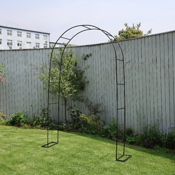 Garden Life Αψιδωτό στηριγμα φυτών με βάση για αναρριχητικά φυτά — μεταλλική κατασκευή από σωλήνες σιδήρου, διακόσμηση κήπου