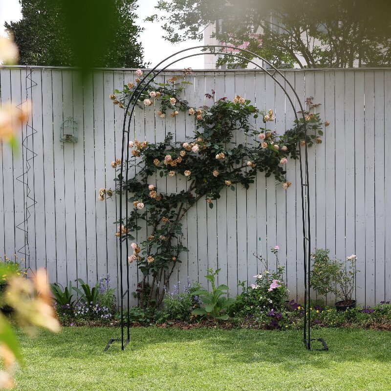 Garden Life kaareline lillealus alus ronitaimede jaoks — rauast torudest raam, aianduse dekoratsioon