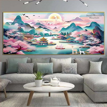 Σετ κεντήματος με σταυροβελονιά Mona Lisa – Τοπίο σε βαμβακερό ύφασμα, 11CT