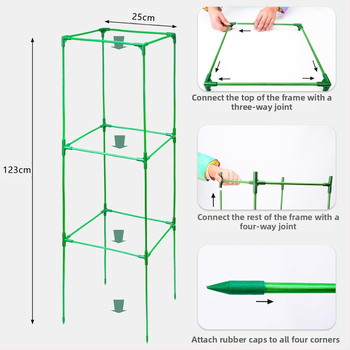 Kimang Στήριγμα λουλουδιών — fiberglass + πλαστικό, σταθεροποιητική υποστήριξη για αποφυγή κλίσης