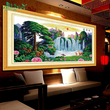 Кръстат бод Qingfei 11CT екологична памучна бродерия за пейзаж, китайски класически стил