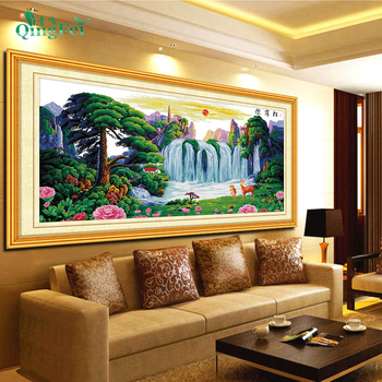 Кръстат бод Qingfei 11CT екологична памучна бродерия за пейзаж, китайски класически стил