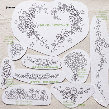 DIY siuvinėta aplikacija su vandens tirpstančiu pagrindu, siuvimui marškinėliams, megztiniams ir džinsams