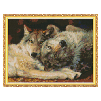 Комплект за кръстат бод с животински мотив (11CT платно, памучен материал – екологичен/чист памук, подходящ за хол и спалня)