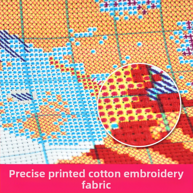 Пасторална кръстосана бродерия – Ландшафт с цветя, 11CT, за дневна, спалня и кабинет