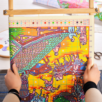 CHERISH Бамбукова рамка за бродерия с кръстат бод – дървена рамка, модерен стил