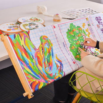 CHERISH Бамбукова рамка за бродерия с кръстат бод – дървена рамка, модерен стил