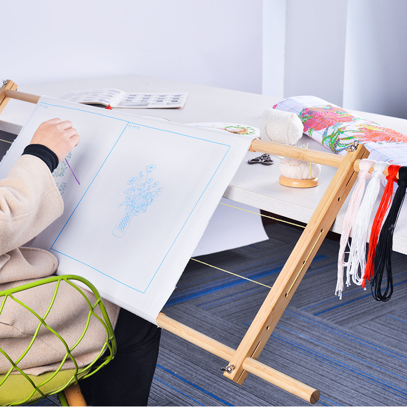 CHERISH Бамбукова рамка за бродерия с кръстат бод – дървена рамка, модерен стил