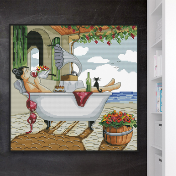 Σετ κεντήματος με σταυροβελονιά | Μοντέρνο μινιμαλιστικό στυλ, Οικολογικό βαμβάκι, Ύφασμα 11CT, Κέντημα με σταυρό, Για σαλόνι και υπνοδωμάτιο