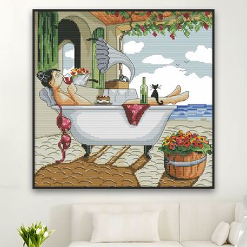 Σετ κεντήματος με σταυροβελονιά | Μοντέρνο μινιμαλιστικό στυλ, Οικολογικό βαμβάκι, Ύφασμα 11CT, Κέντημα με σταυρό, Για σαλόνι και υπνοδωμάτιο