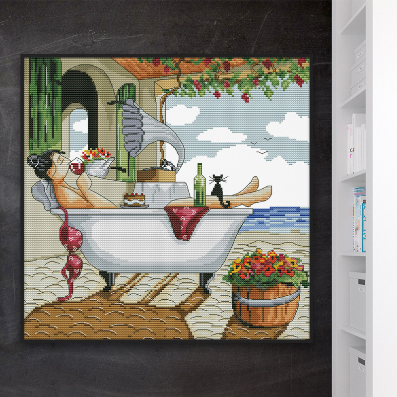 Σετ κεντήματος με σταυροβελονιά | Μοντέρνο μινιμαλιστικό στυλ, Οικολογικό βαμβάκι, Ύφασμα 11CT, Κέντημα με σταυρό, Για σαλόνι και υπνοδωμάτιο