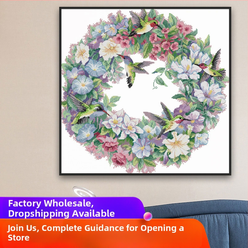 Σετ Κεντήματος Σταυρού για Διακόσμηση Σαλόνιού, Ύφασμα Βαμβακερό 11CT, Μονόπλευρο Κέντημα