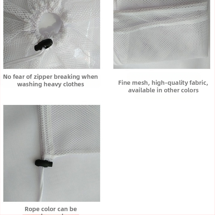 Голяма торба за пране с връзка и финна и груба мрежа за грижа на дрехи (за завеси и одеяла) — полиестер, Tianlu