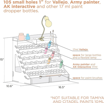Ξύλινο επιτραπέζιο ράφι αποθήκευσης για βαφές και μακιγιάζ, 6 επίπεδα, πολυχρηστικός οργανωτής