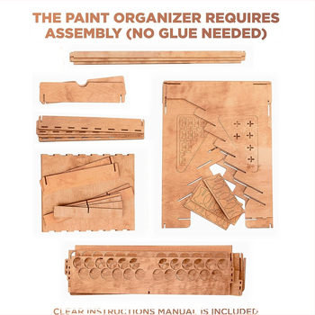 Ξύλινο επιτραπέζιο ράφι αποθήκευσης για βαφές και μακιγιάζ, 6 επίπεδα, πολυχρηστικός οργανωτής