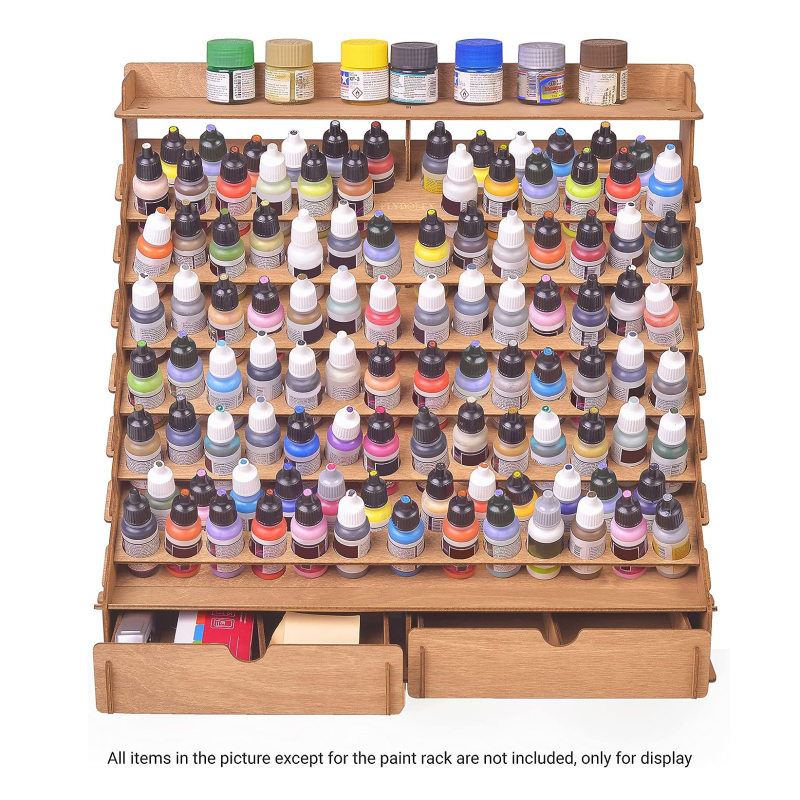 Fából készült asztali tároló festékekhez és sminkhez, 6 szintű, többfunkciós rendező