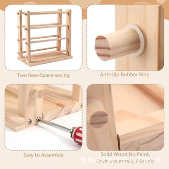 Ξύλινος φορητός διανομέας κορδέλας τεσσάρων επιπέδων με αποσπώμενο περιστρεφόμενο στήριγμα γραφείου