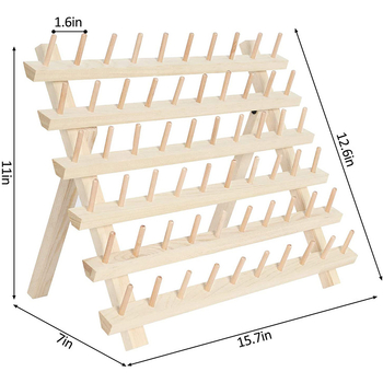 Fa asztali összecsukható orsóállvány – fenyőből, 6 réteg, többfunkciós, por- és nedvességálló