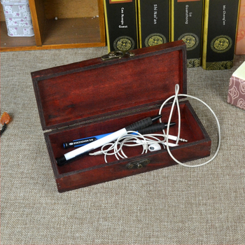 Ξύλινο επιτραπέζιο κουτί αποθήκευσης με φλοράλ μοτίβο, εθνικό στυλ, κατάλληλο για χαρτικά, μικροαντικείμενα και καλώδια ακουστικών