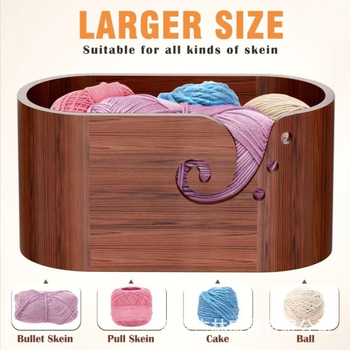 Ξύλινο μπολ μαλλιού για πλέξιμο — μοντέρνος μινιμαλιστικός σχεδιασμός, μάρκα Jialin, μπολ αποθήκευσης μαλλιού