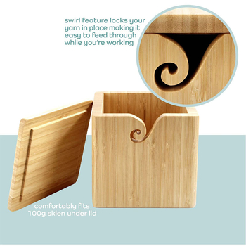 Ξύλινο επιτραπέζιο κουτί για νήματα με αποσπώμενο καπάκι – Οργανωτής για πλέξιμο και βελονάκι