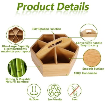 Ξύλινο-μπαμπού πλέγμα κούτα γραφείου με διαμερίσματα, οργάνωση καλλυντικών, τηλεχειριστήρια και στυλό· 1 επίπεδο, μοντέρνο μινιμαλιστικό σχέδιο