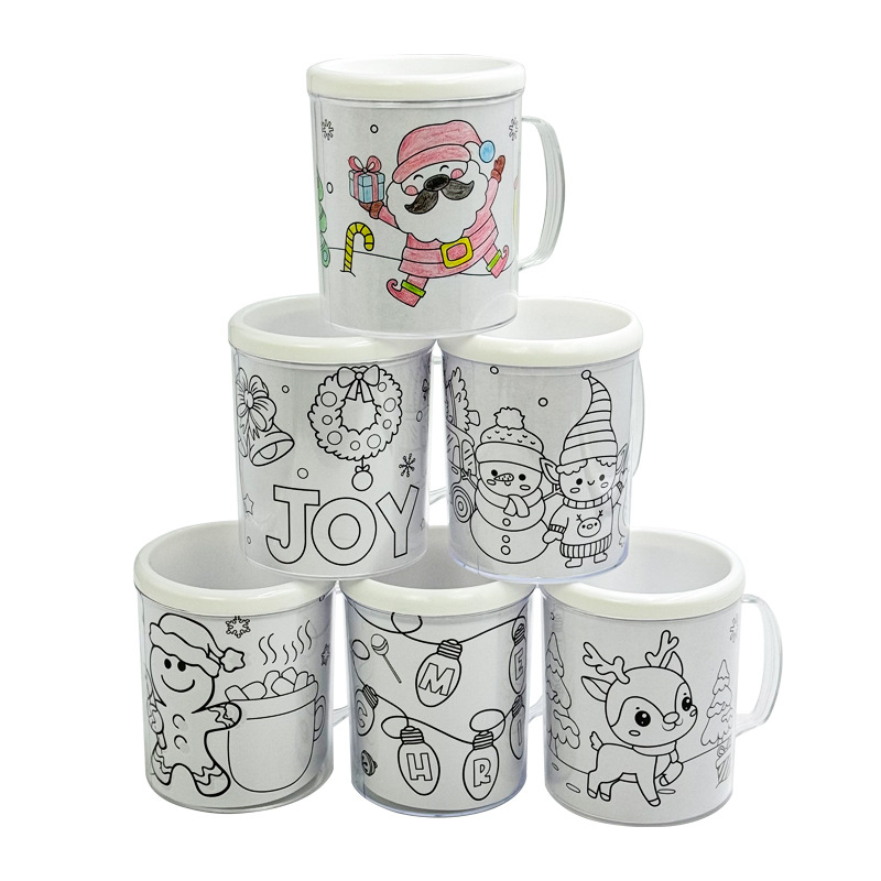 Πλαστικό ποτήρι με διπλό τοίχωμα, προσαρμόσιμο μοτίβο αντικατάστασης, σχέδιο κινουμένων σχεδίων, υλικό PS, σετ δύο τεμαχίων