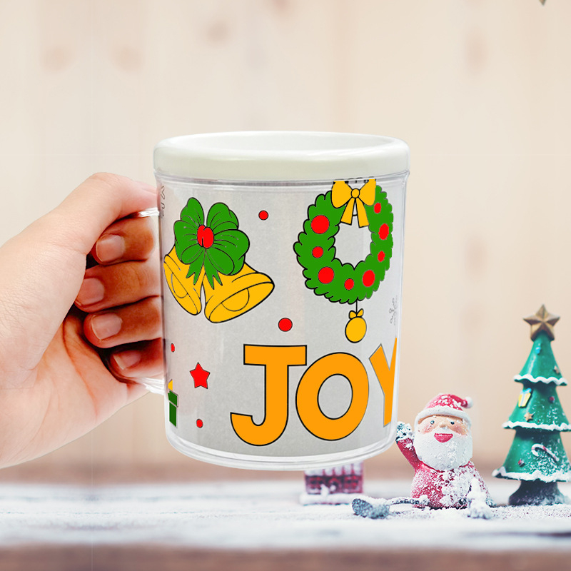 Πλαστικό ποτήρι με διπλό τοίχωμα, προσαρμόσιμο μοτίβο αντικατάστασης, σχέδιο κινουμένων σχεδίων, υλικό PS, σετ δύο τεμαχίων