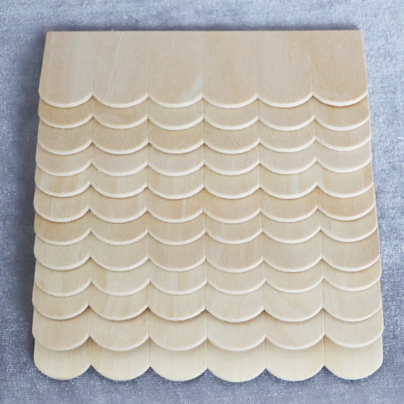 Babaház tetőcserepek készlet, faanyagból, 1:12 arány, DIY készlet, 12 db a csomagban