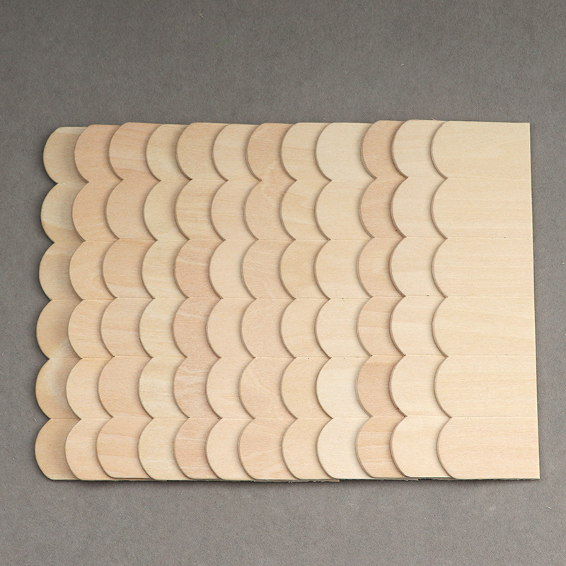 Babaház tetőcserepek készlet, faanyagból, 1:12 arány, DIY készlet, 12 db a csomagban